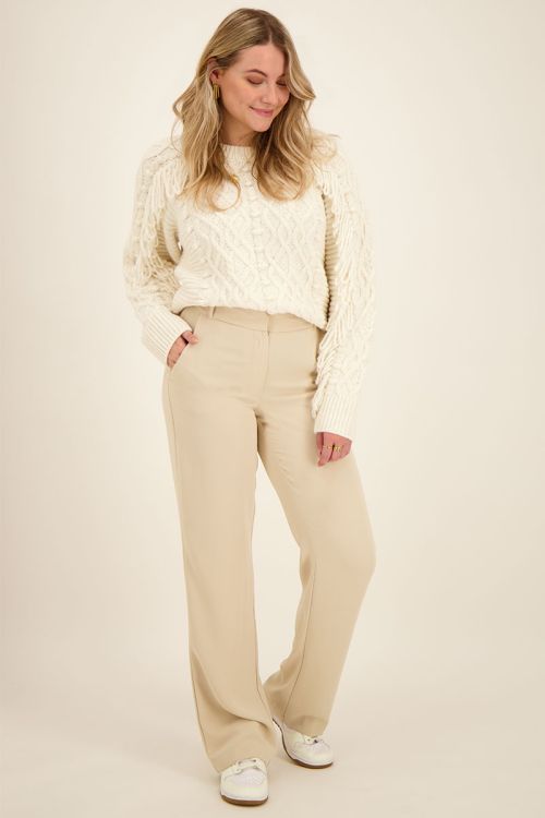Beige pantalon wijdvallend | Pantalons | My Jewellery