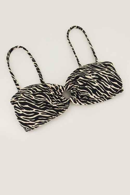 Zwart wit bikini top zebra print