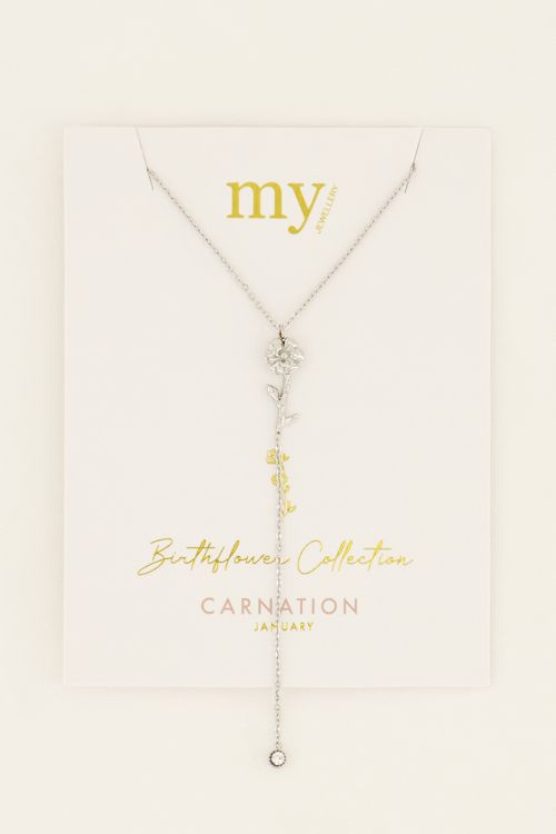 Birthflower ketting met bedel en strass | My Jewellery