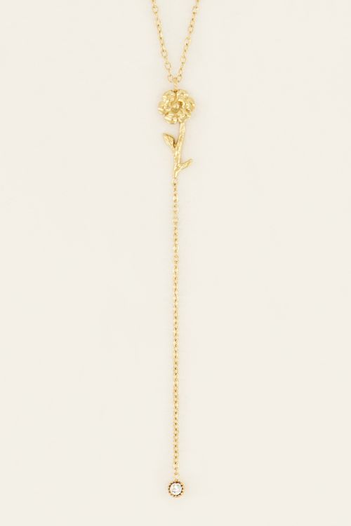 Birthflower ketting met bedel en strass | My Jewellery