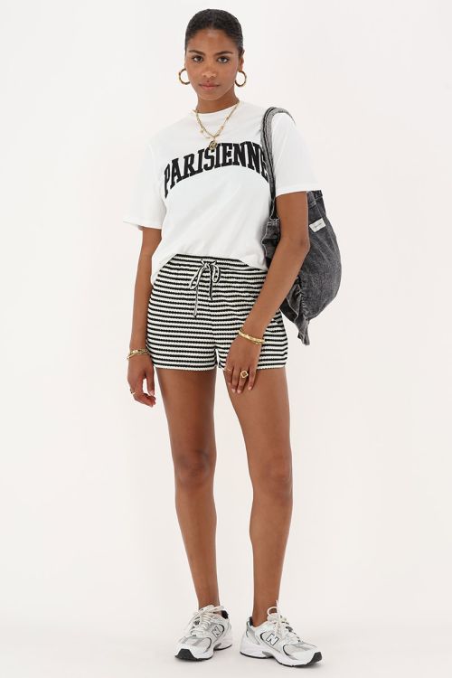 Black and white striped shorts | My Jewellery