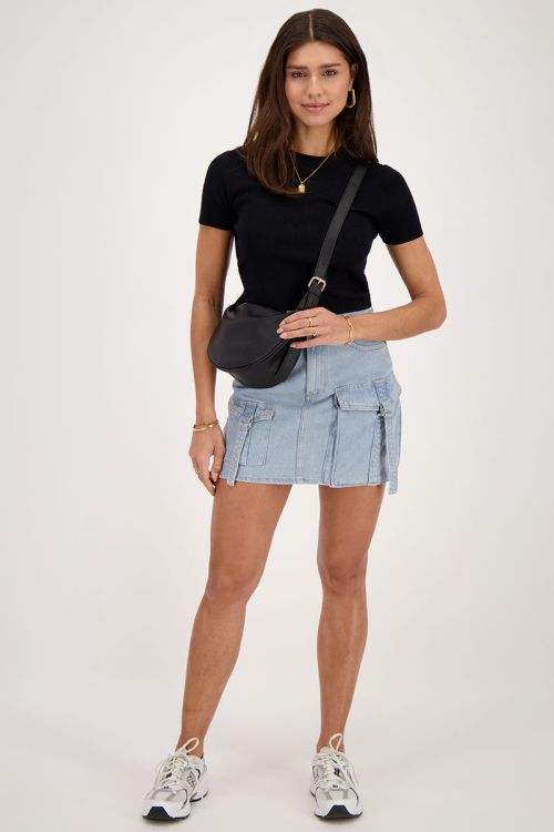 Black basic crop top with short sleeves | My Jewellery