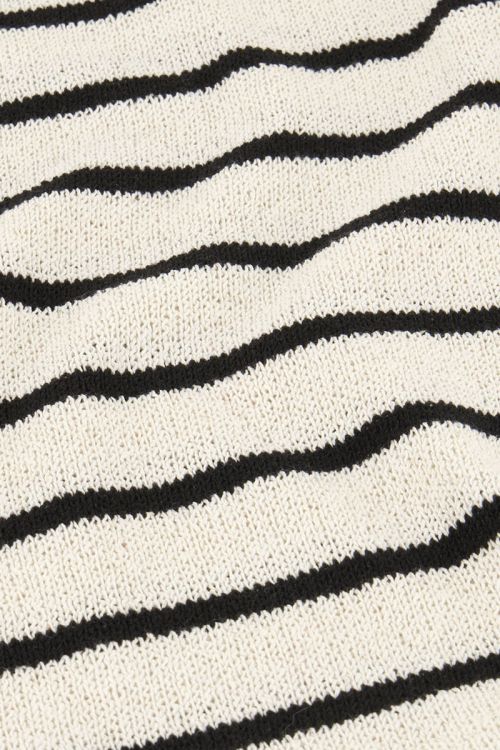 Black and beige striped shorts with elastic band | My Jewellery