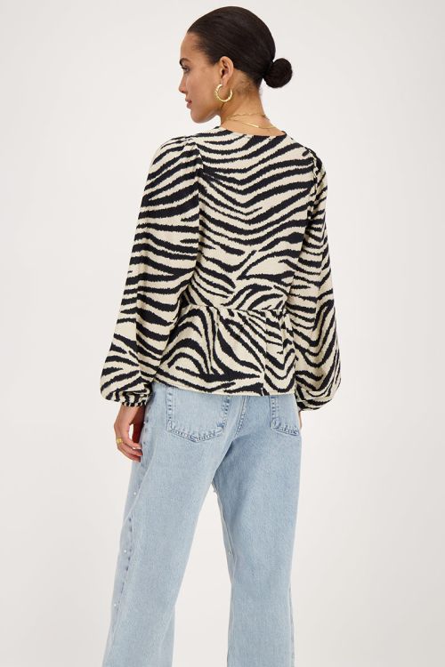 Black-beige zebra top with bows | My Jewellery