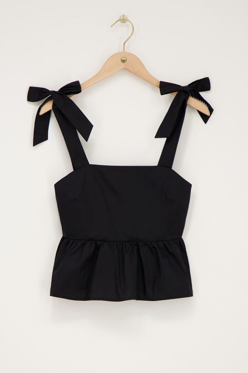 Black corset top with bow ties