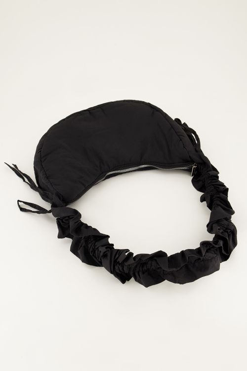 Black crossbody bag with ruffles | My Jewellery