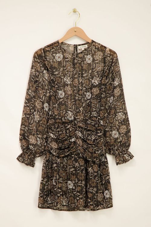 Black dress with floral print and chiffon lurex | My Jewellery