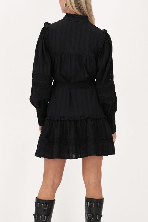 Black dress with tapes & ruffles | My Jewellery