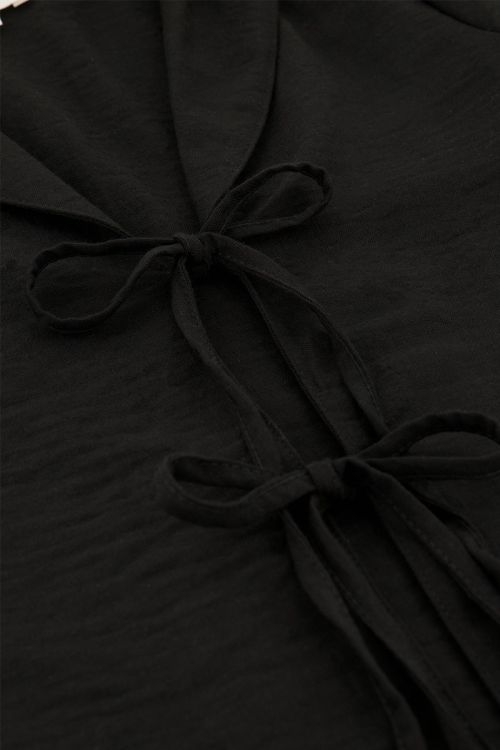 Black linen look top with bows | My Jewellery