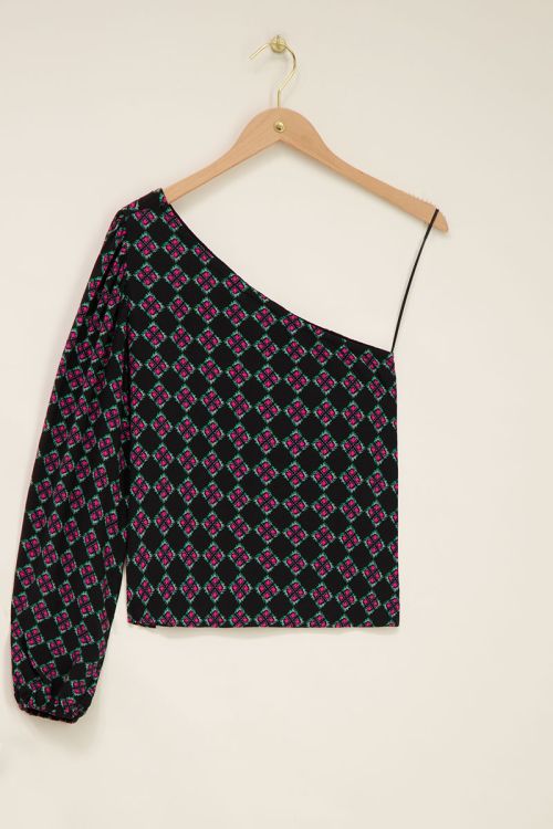 Zwarte one-shoulder jurkje | My Jewellery