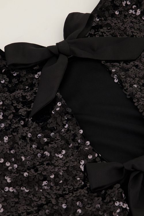 Black sequin top with bows | My Jewellery