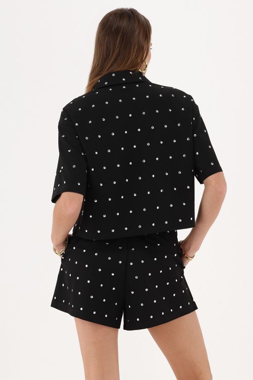 Black shorts with silver studs | My Jewellery