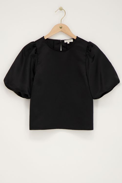 Black top with puff sleeves | My Jewellery