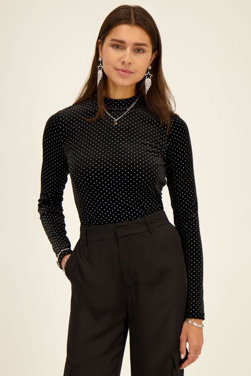 Black top with studs and collar | My Jewellery