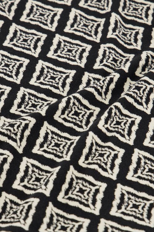 Black turtleneck top with ikat print | My Jewellery