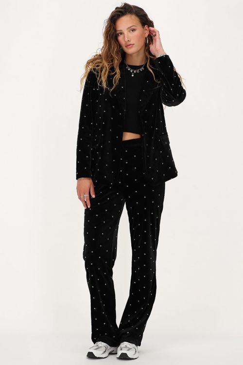 Black velvet blazer with beads | My Jewellery