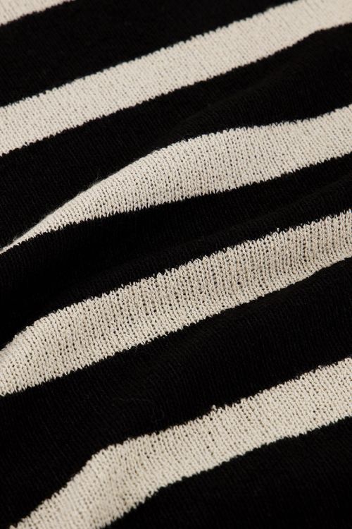Black and white striped top with crochet effect | My Jewellery