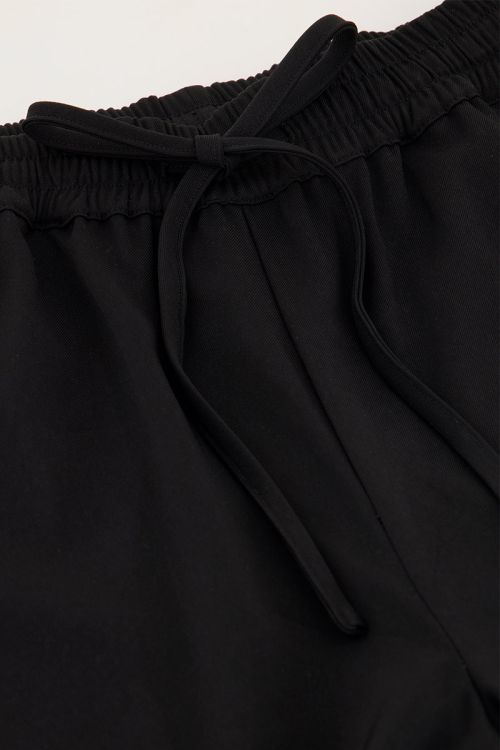 Black wide leg pants with tie cord | My Jewellery