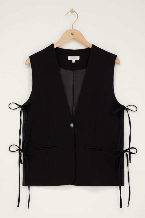 Black gilet with side bows | My Jewellery
