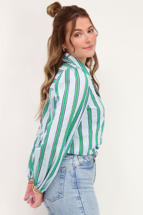 green striped blouse