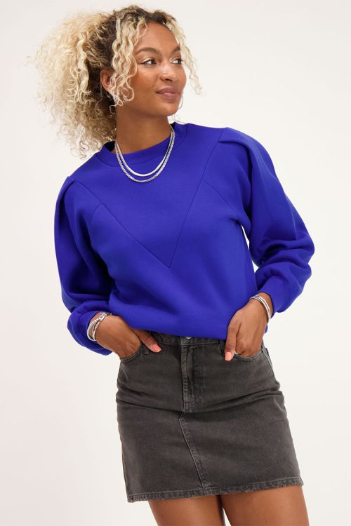 Blauwe sweater met V shape | My Jewellery