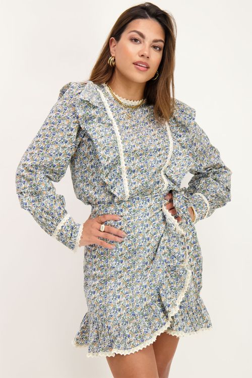 Blouse met bloemenprint & crochet | My Jewellery