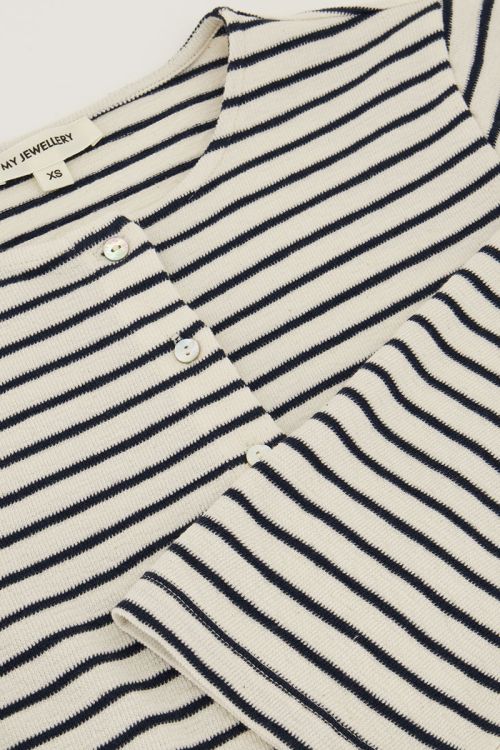 Blue and white striped cardigan with buttons | My Jewellery