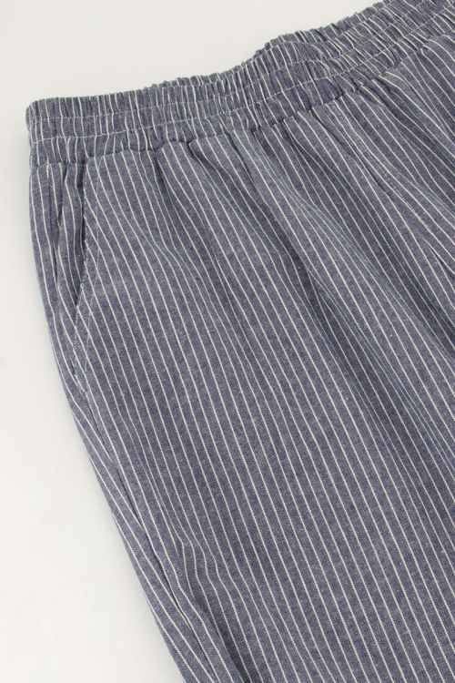 Blue and white striped pants with elastic band | My Jewellery
