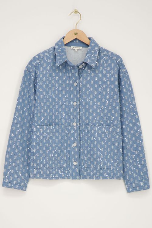 Blue denim jacket with sequins | My Jewellery