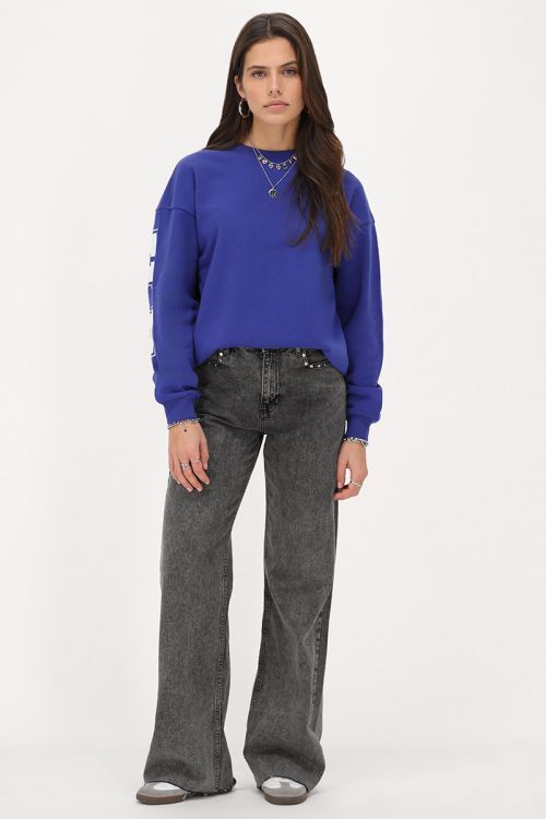 Blue oversized sweatshirt "Bonheur" | My Jewellery
