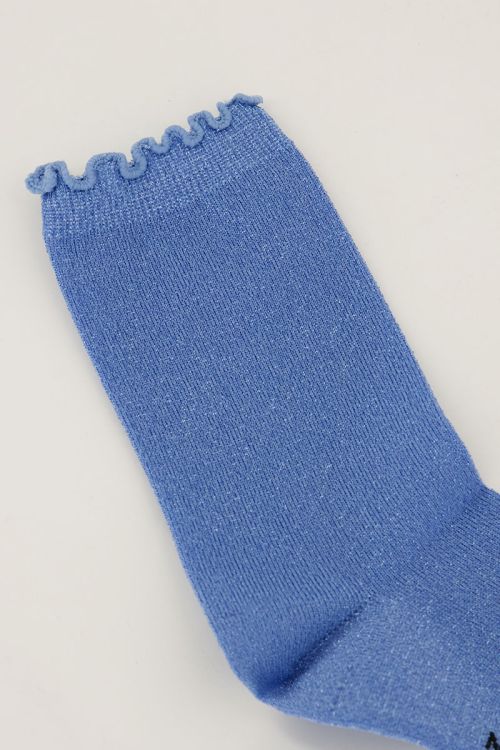 Blue socks with lurex and ruffle | My Jewellery