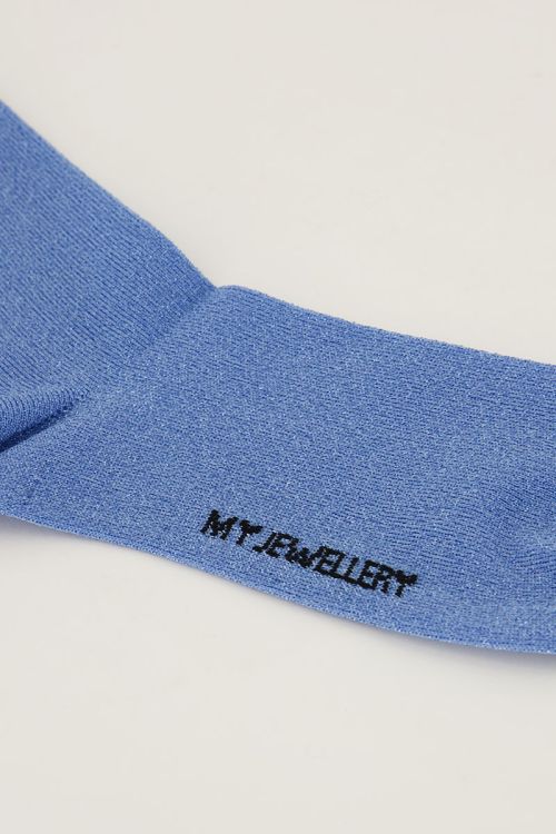 Blue socks with lurex and ruffle | My Jewellery