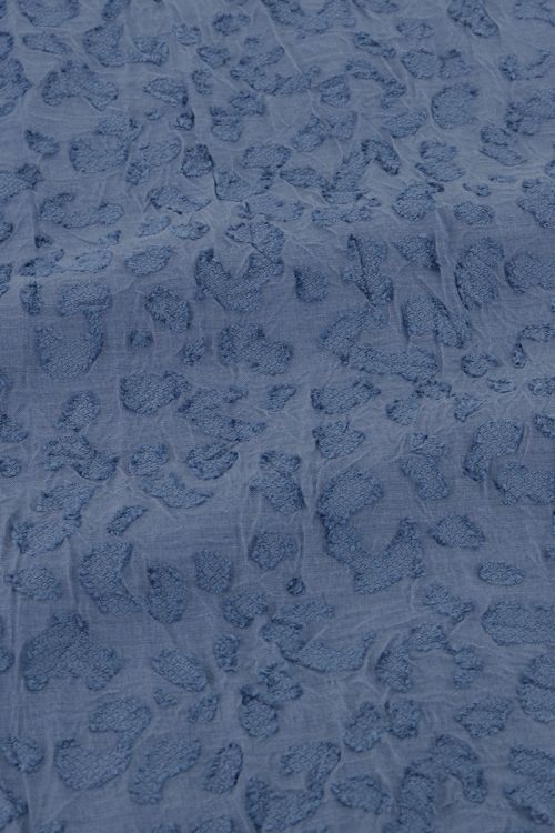 Blue chiffon top with puff sleeves