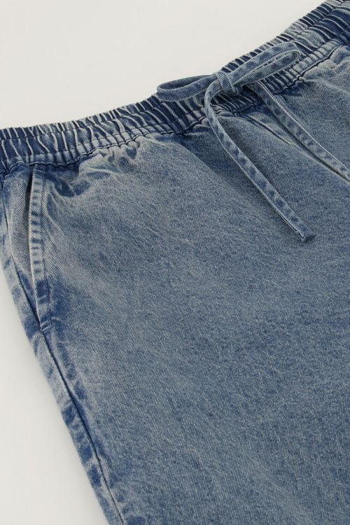 Blue wide leg jeans with elastic band | My Jewellery