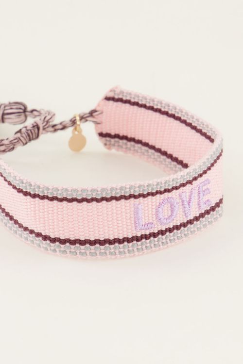 Roze Bohemian armbandje love