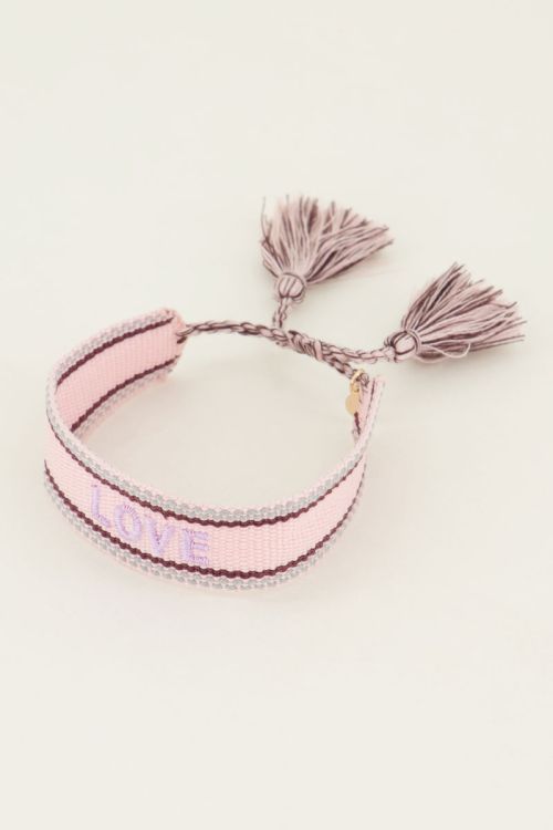 Pink Bohemian love bracelet