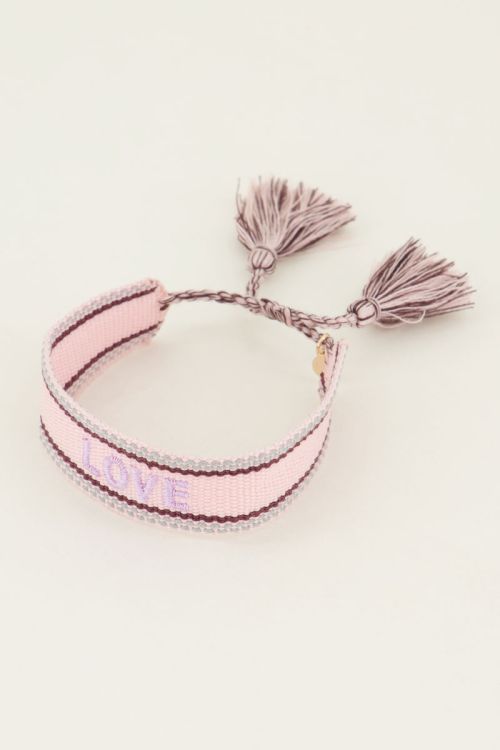 Roze Bohemian armbandje love