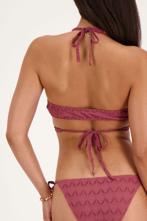 Bordeaux red wrap bikini top | My Jewellery