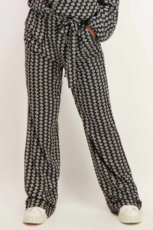 Zwarte broek met Shapes print