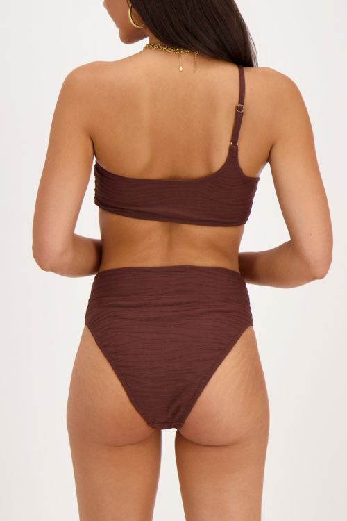 Brown high-waisted bikini bottoms with texture | My Jewellery