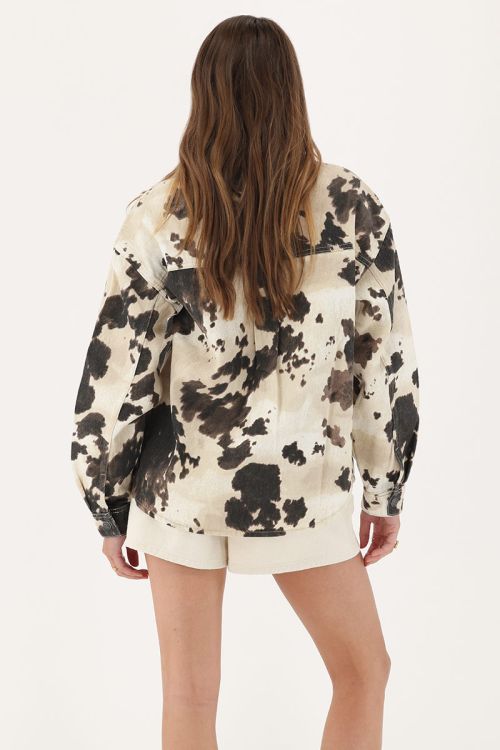 Brown oversized blouse with cow print | My Jewellery