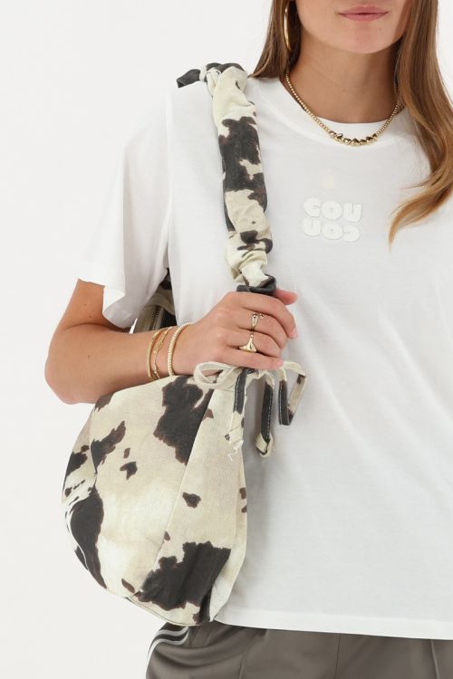 Brown shoulder bag with cow print | My Jewellery