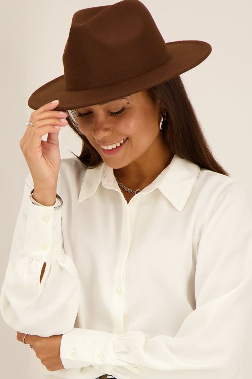 Bruine fedora hoed | Hoed | My Jewellery