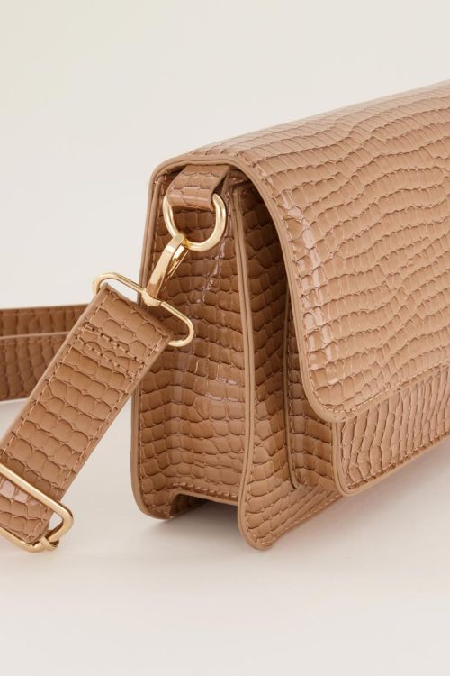 Bruine tas croco print