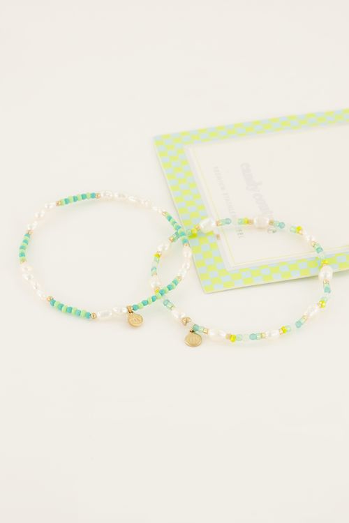 Blue beaded Candy bracelet set | My Jewellery