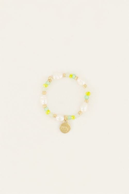 Candy ring met groene kralen