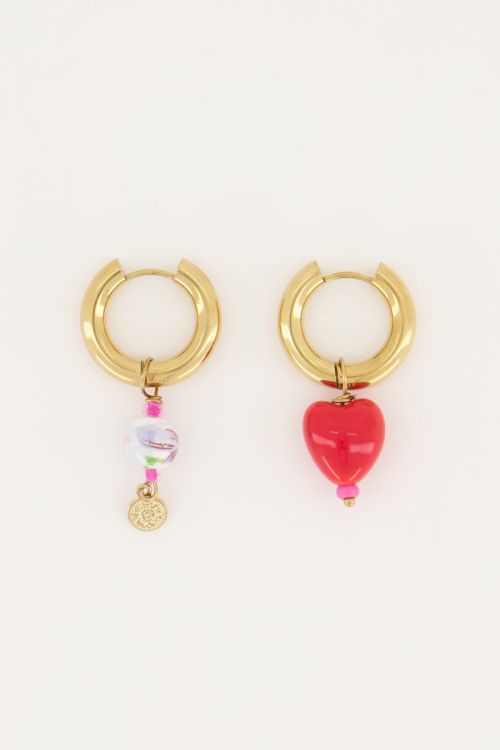 oorbellen set van twee hart