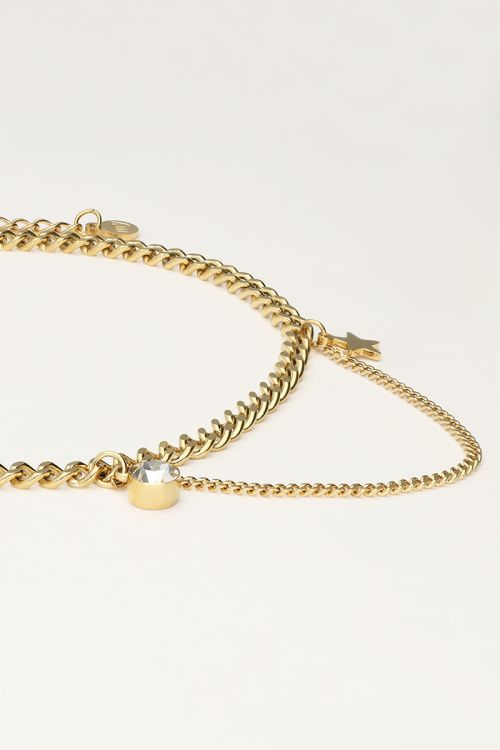 Chain link anklet with rhinestone & star | My Jewellery