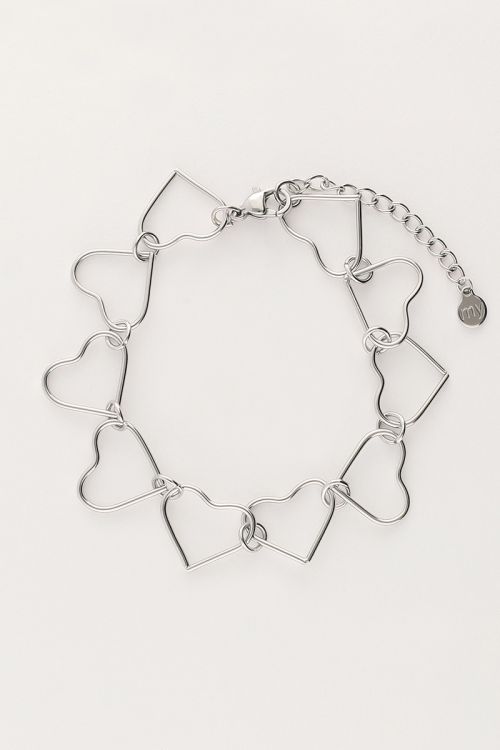 Schakelarmband met hartjes 