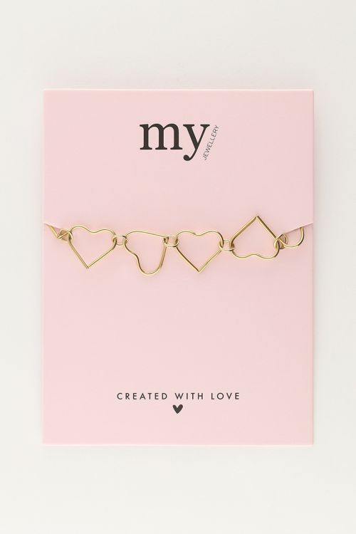 Schakelarmband met hartjes 